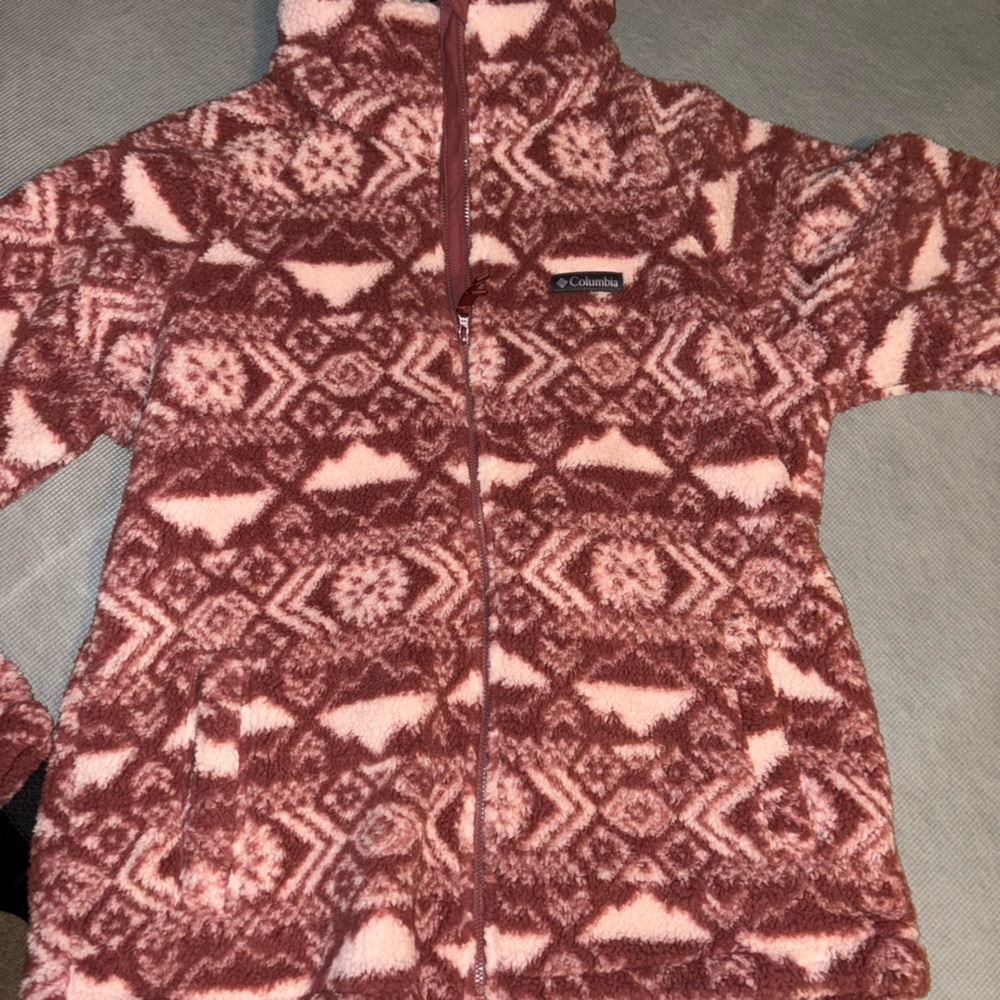 Columbia Pink and Red Fleece Jacket